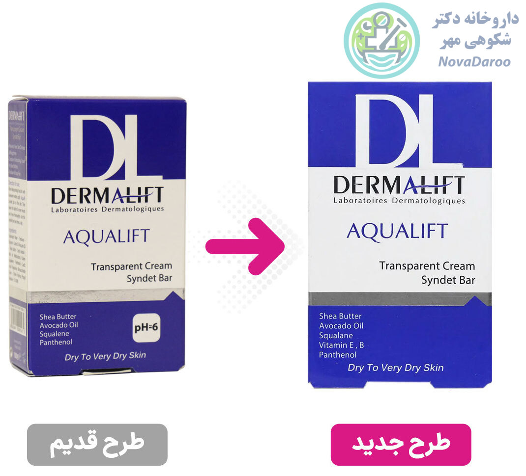 شوینده (پن) غیر صابونی شفاف حاوی کرم مرطوب کننده آکوالیفت درمالیفت مناسب پوست های خشک و خیلی خشک ۱۰۰ گرم